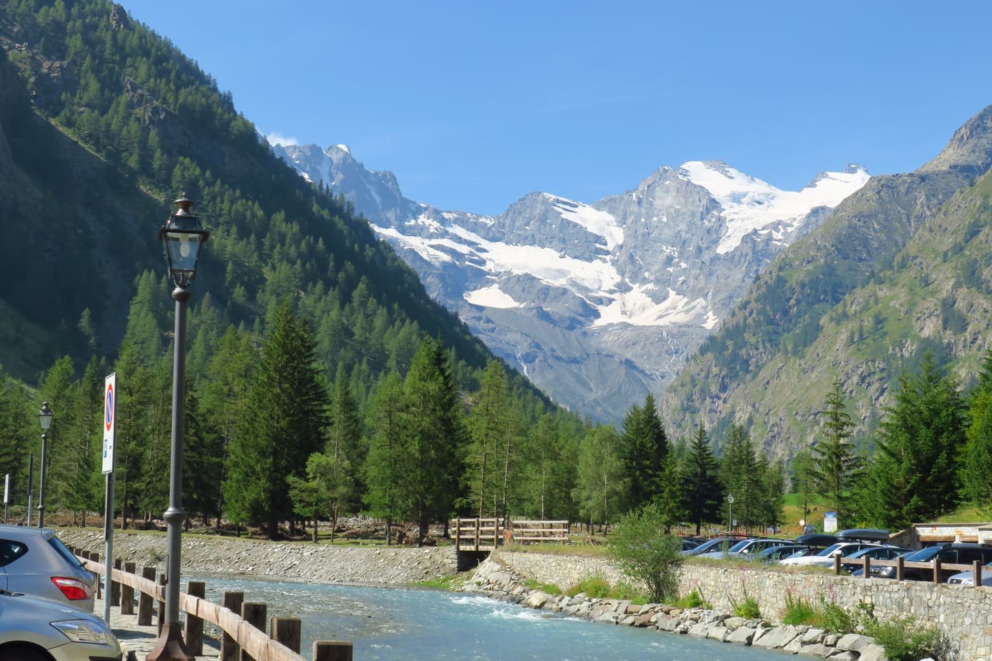 Gran Paradiso above the Valnontey in summer