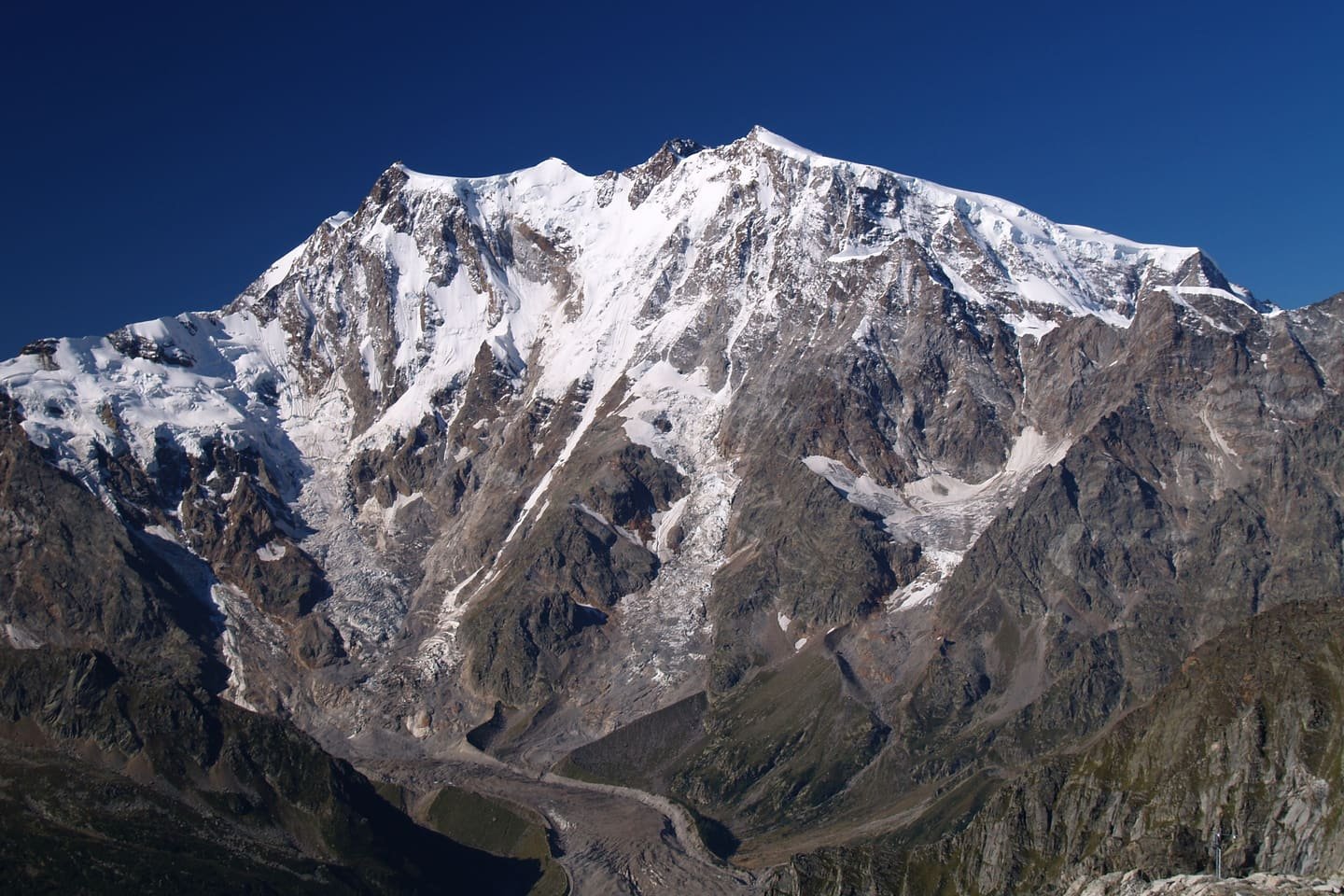 The Monte Rosa massif seen across the valley